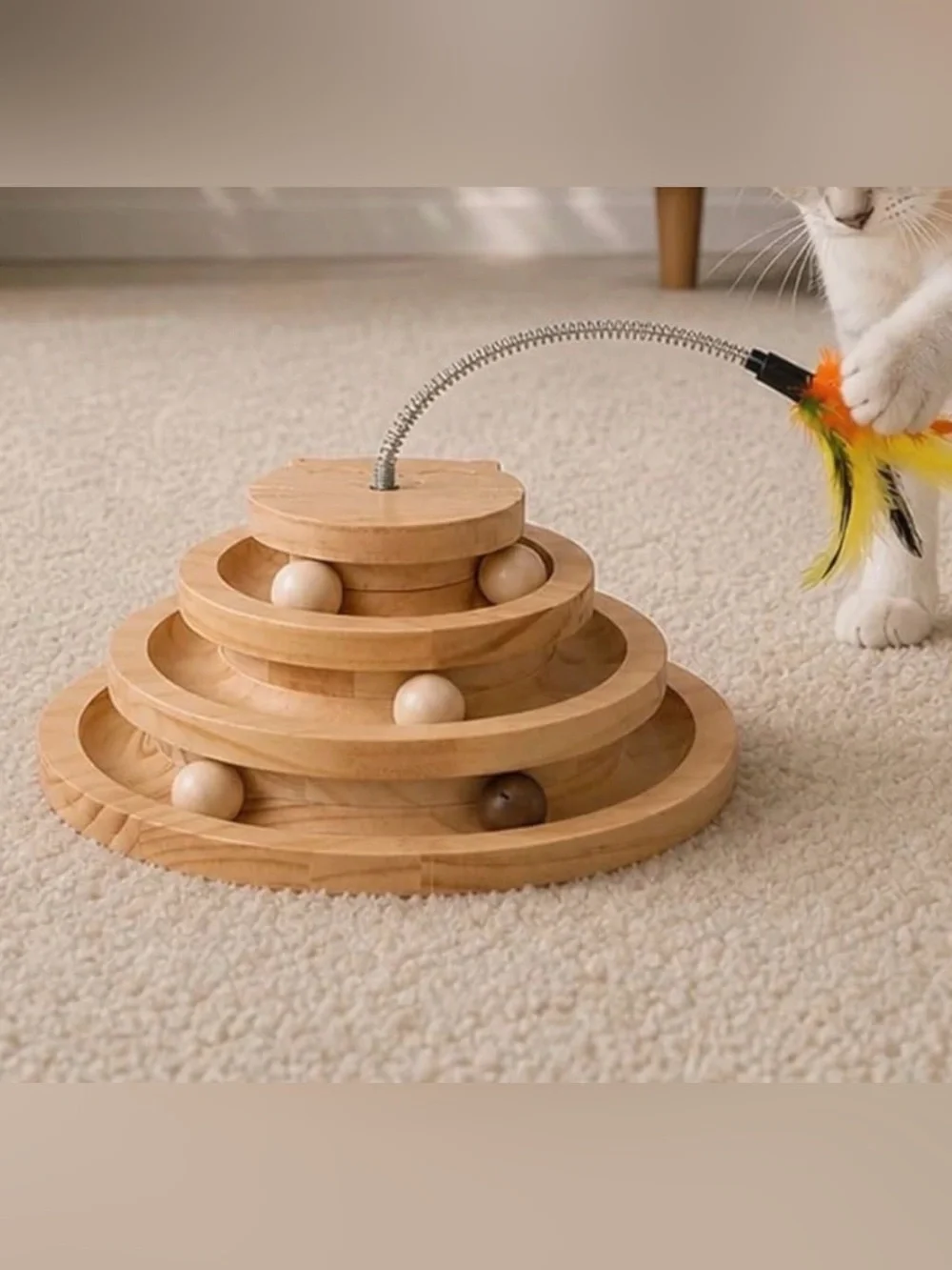 Bamboo Cat Roller Tracker Toy